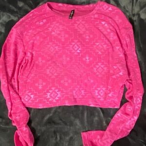 Vibrant Pink Aztec Long Sleeve Tee